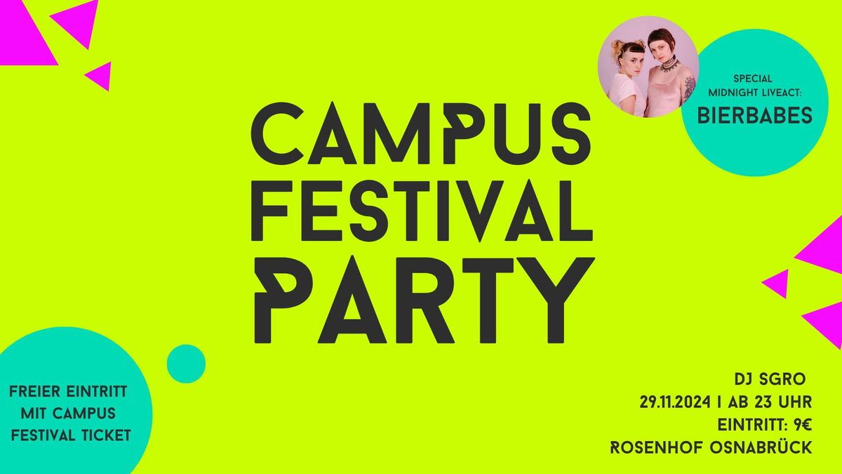 Campus Festival Party \u2022 29.11.2024 \u2022 Rosenhof Osnabr\u00fcck