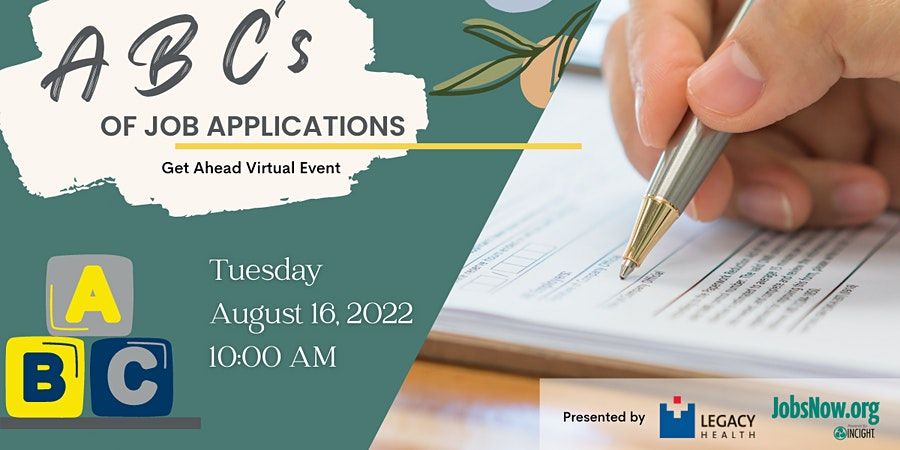 Get Ahead Event: The ABC's of Job Applications