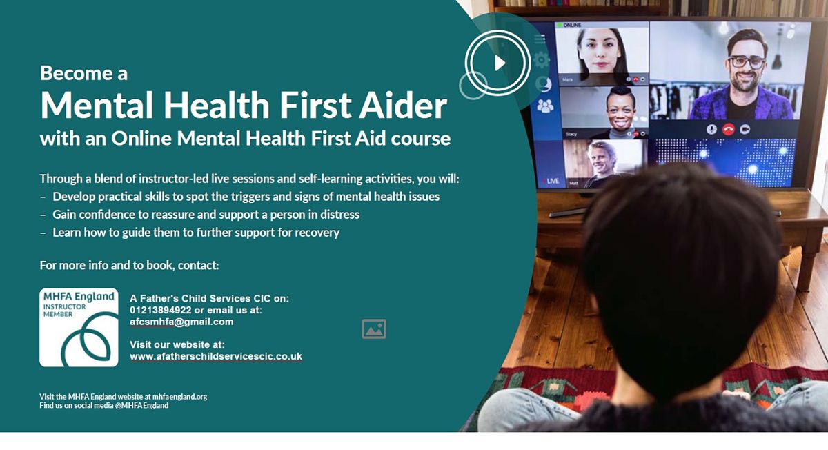 Mental Health First Aid England Adult 2 Day (Course: ONLINE)