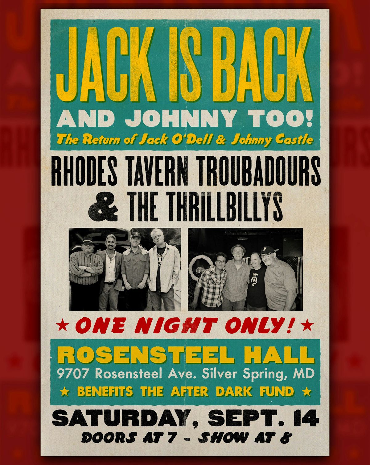 Jack Is Back ! Rhodes Tavern Troubadours & The Thrillbillys  One Night Only