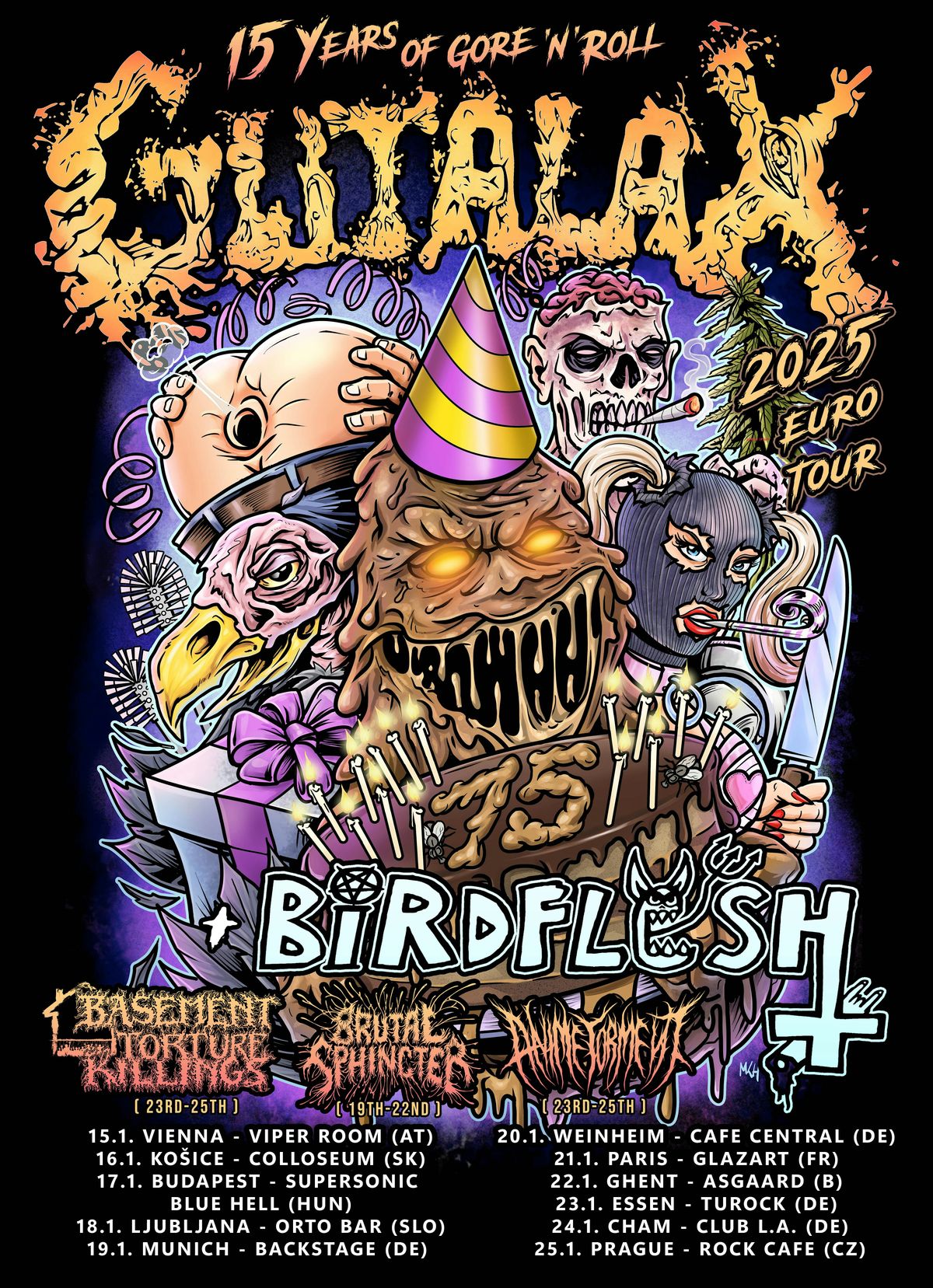 GUTALAX + BIRDFLESH + BRUTAL SPHINCTER + 2 more @