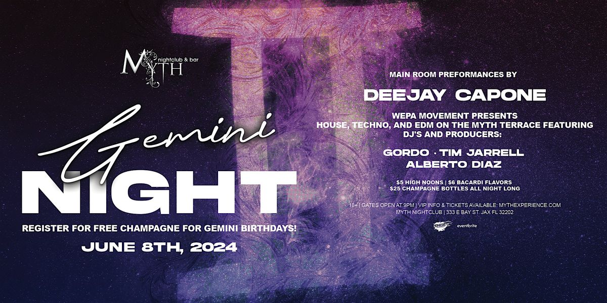 Saturday Night at Myth Nightclub - Gemini Edition | 6.8.24