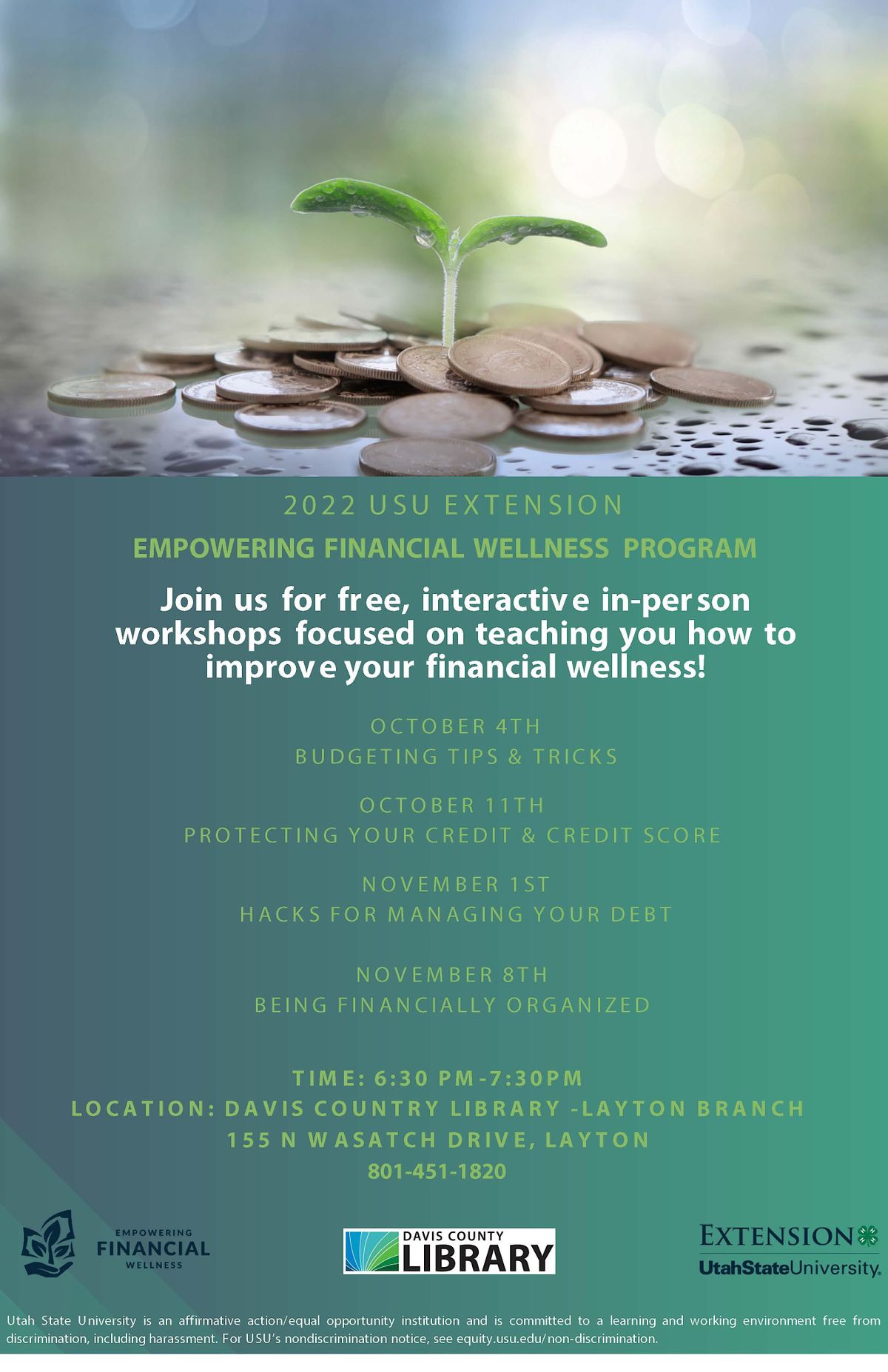 Empowering Financial Wellness Program (USU Extension), 155 N Wasatch Dr ...