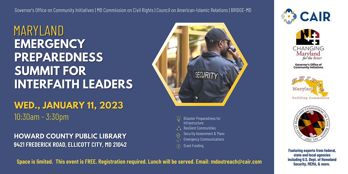 Maryland Emergency Preparedness Summit for Interfaith leaders