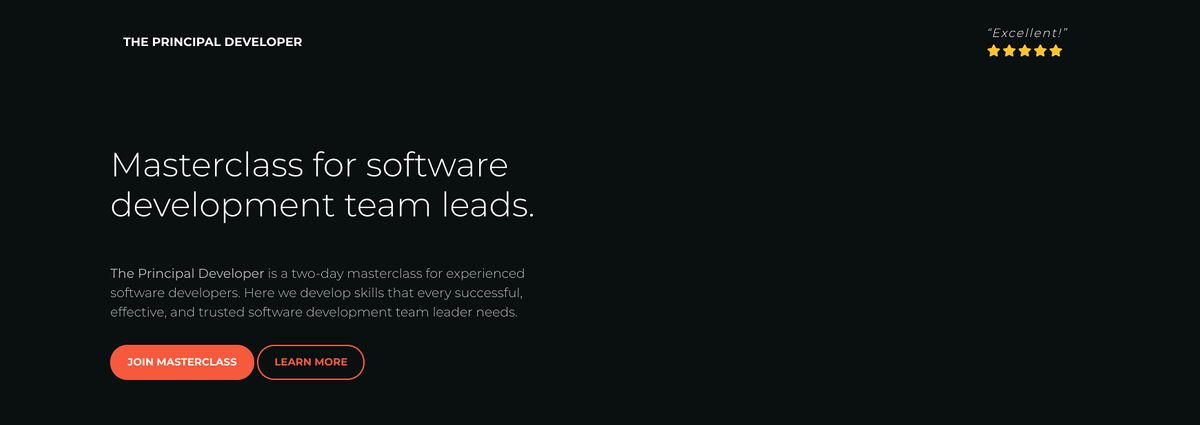 The Principal Developer \u2013 Masterclass for software development team leads.