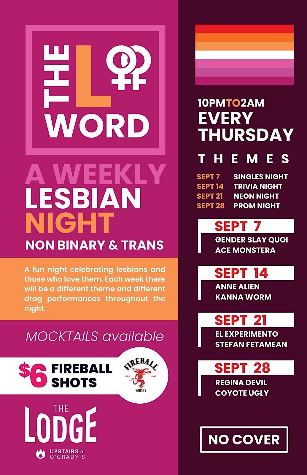 The L Word- Lesbian, Trans, and Non-Binary Night