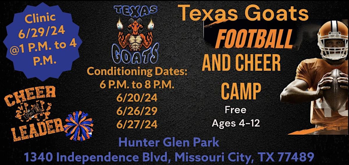 Free Texas Goats Football and Cheer Clinic