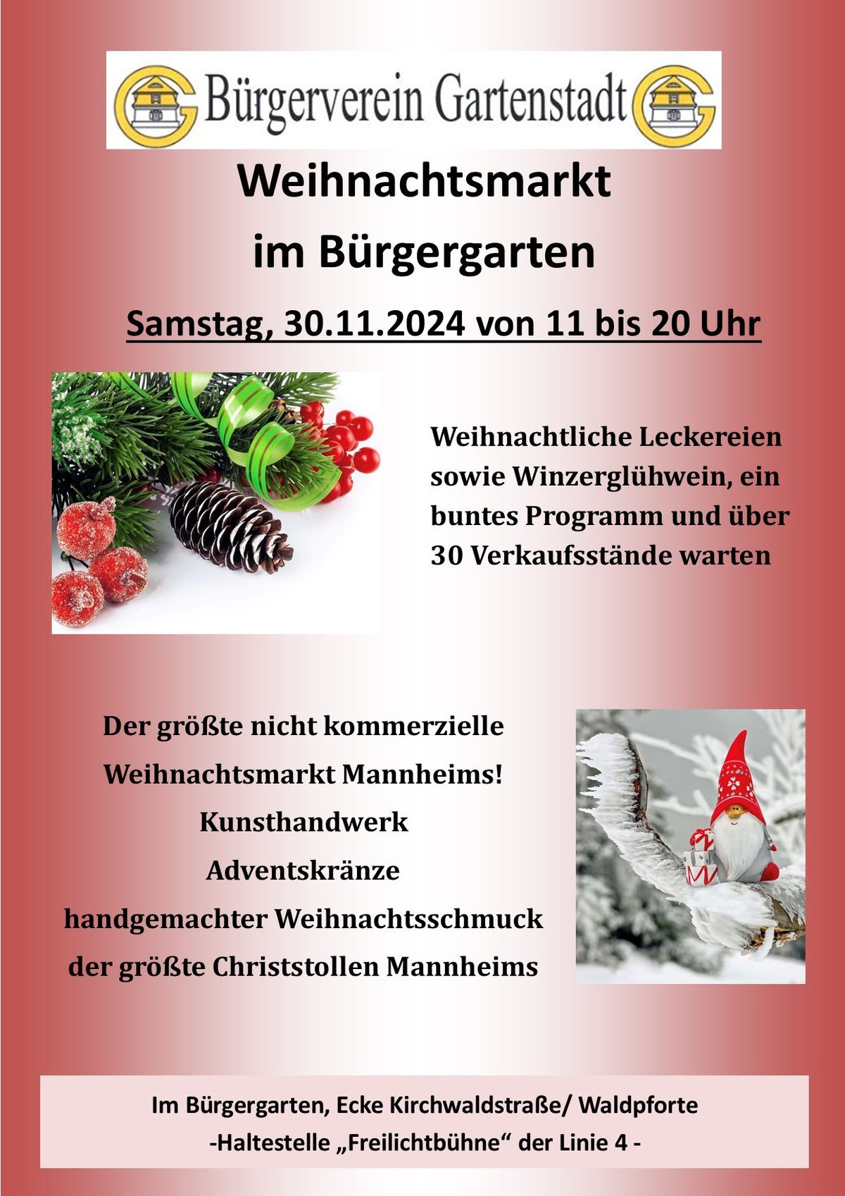 Weihnachtsmarkt im B\u00fcrgergarten 