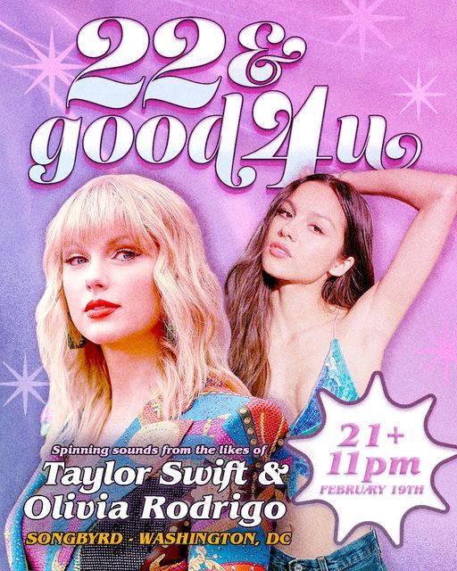 22 & good 4 u 'Taylor Swift vs Olivia Rodrigo Dance night' at Songbyrd DC