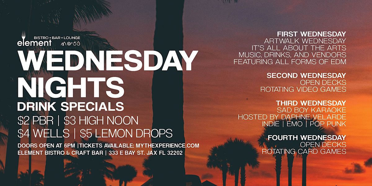 Wednesday Nights @ Element Bistro | Weekly Rotating Events