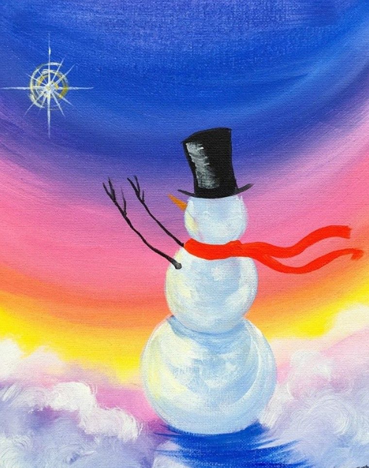 PA Day - Canvas ART  - Rainbow Snowman