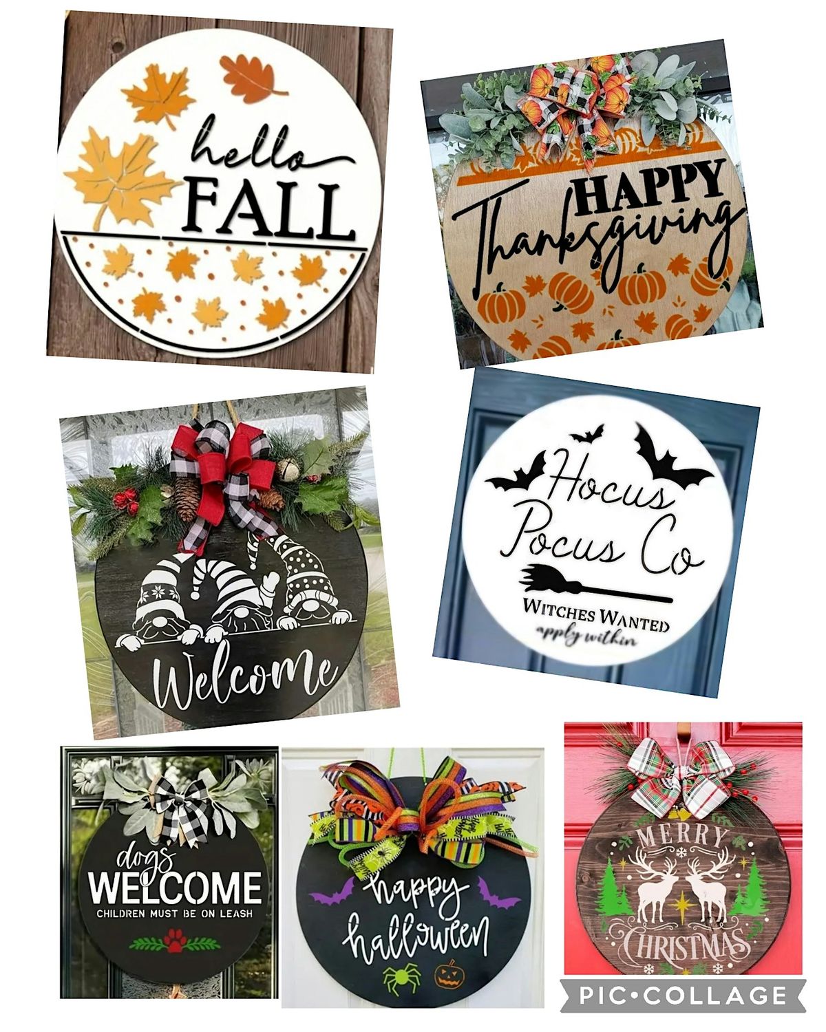 Seasonal Wood Door Hangers