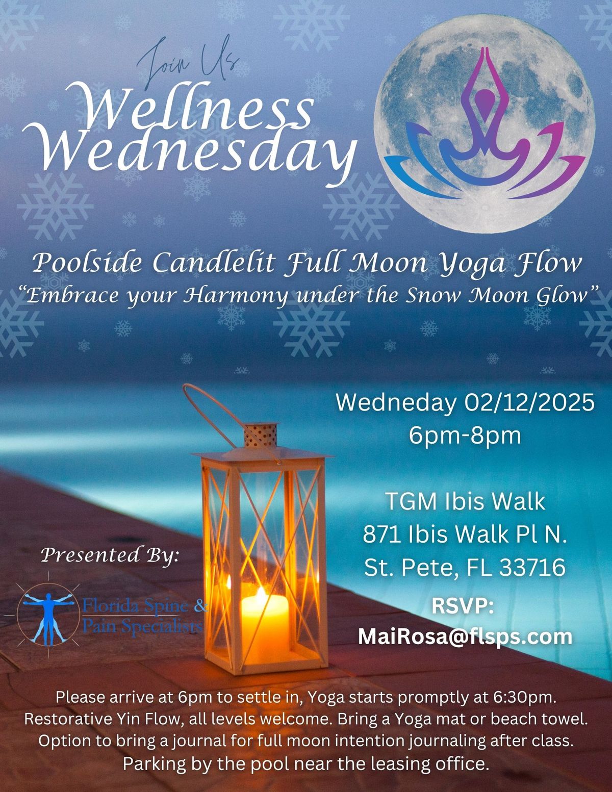 Wellness Wednesday: Poolside Candlelit Full Moon Yoga