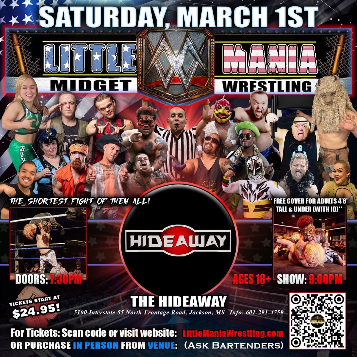 Jackson, MS - Midget Wrestling All * Stars @ Hideaway "The Shortest Fight of Them All!"