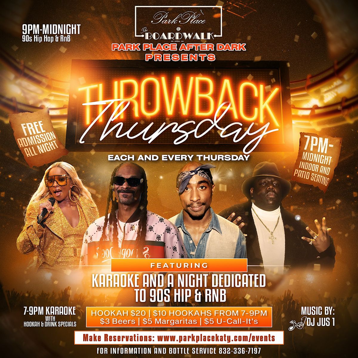 THROWBACK THURSDAYS KARAOKE w\/ FREE HOOKAHS & $100 BOTTLES!