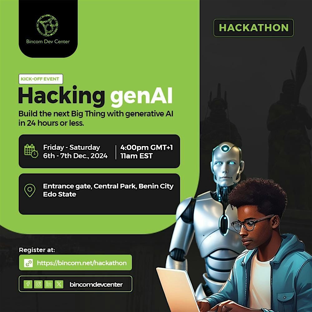 Hacking genAI - Bincom Hackathon Dec. 2024 - Benin Physical Kick-off Event