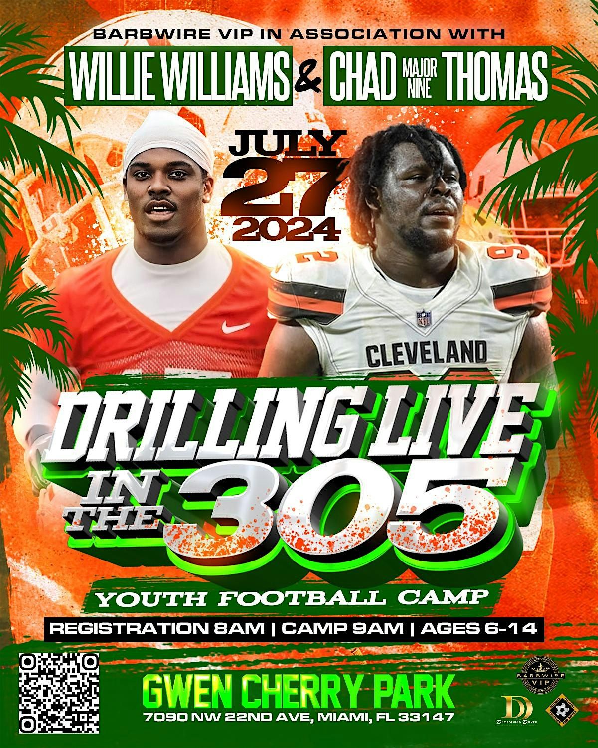 Drilling Live in the 305 Youth Football Camp