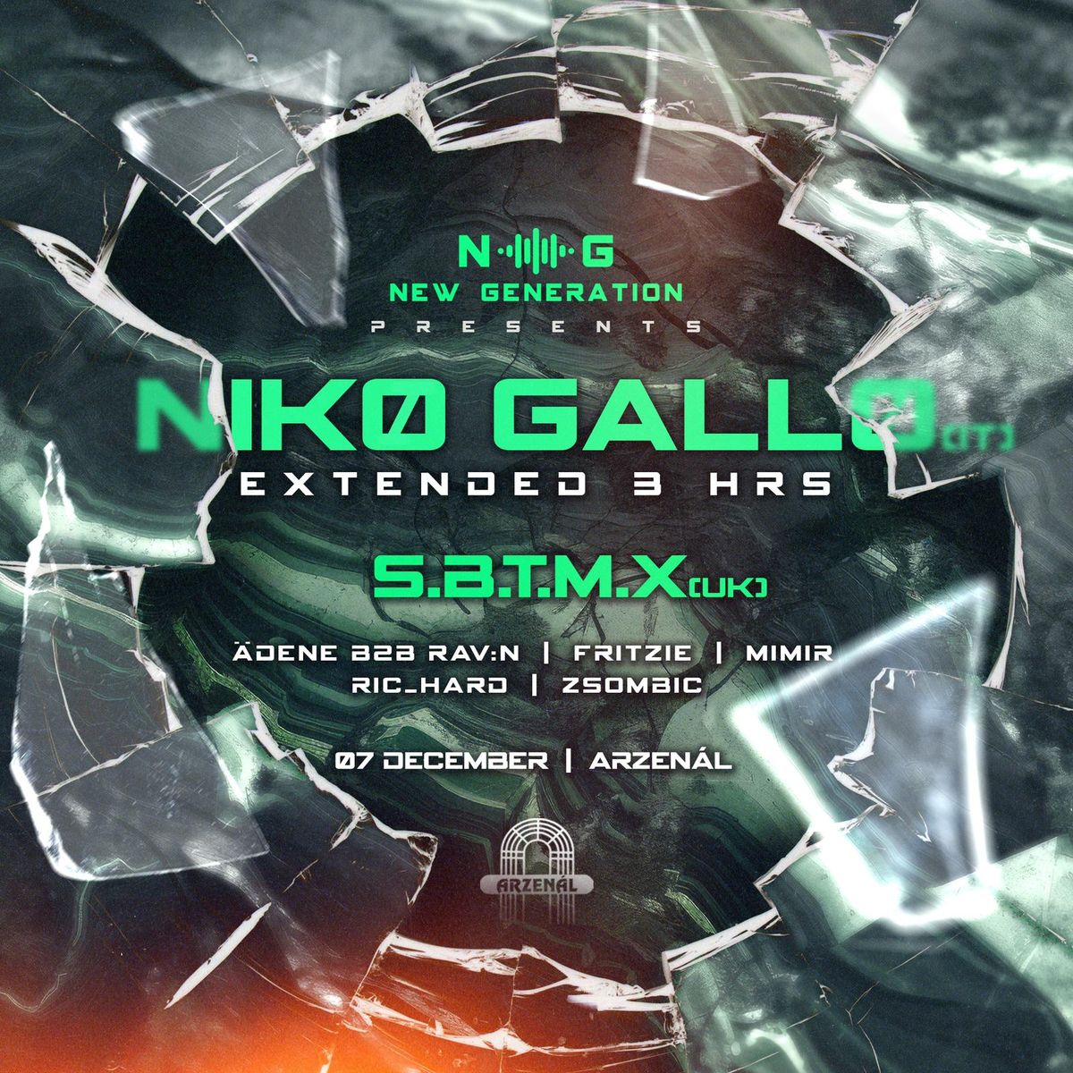 NEW GENERATION PRESENTS: NIK\u00d8 GALL\u00d8 EXTENDED 3 HRS \/ S.B.T.M.X. @ARZEN\u00c1L