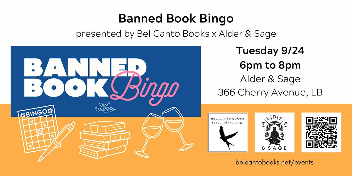 Banned Book Bingo presented by Bel Canto Books x Alder & Sage