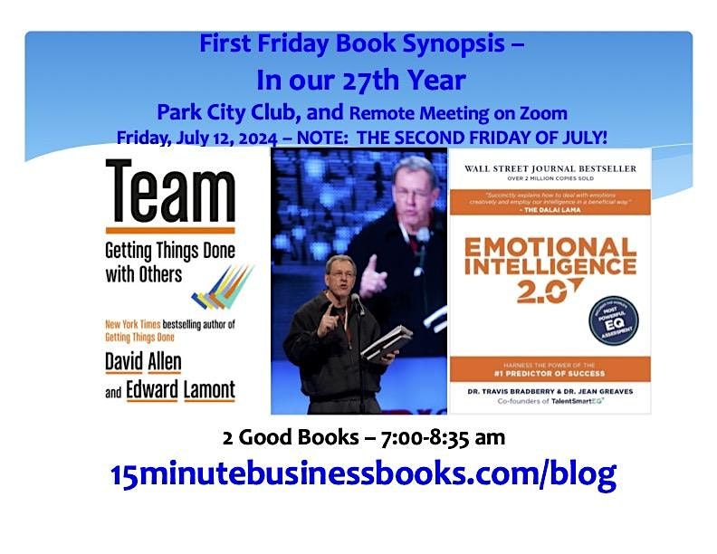 First Friday Book Synopsis, July 12, 2024 - THE 2ND FRIDAY OF JULY