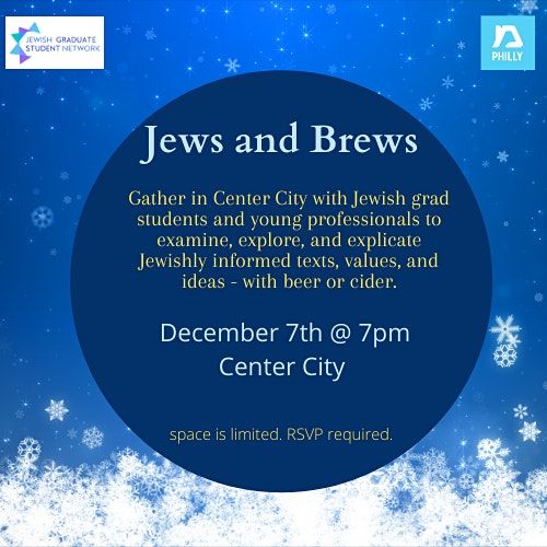 Jews and Brews:  December 7th
