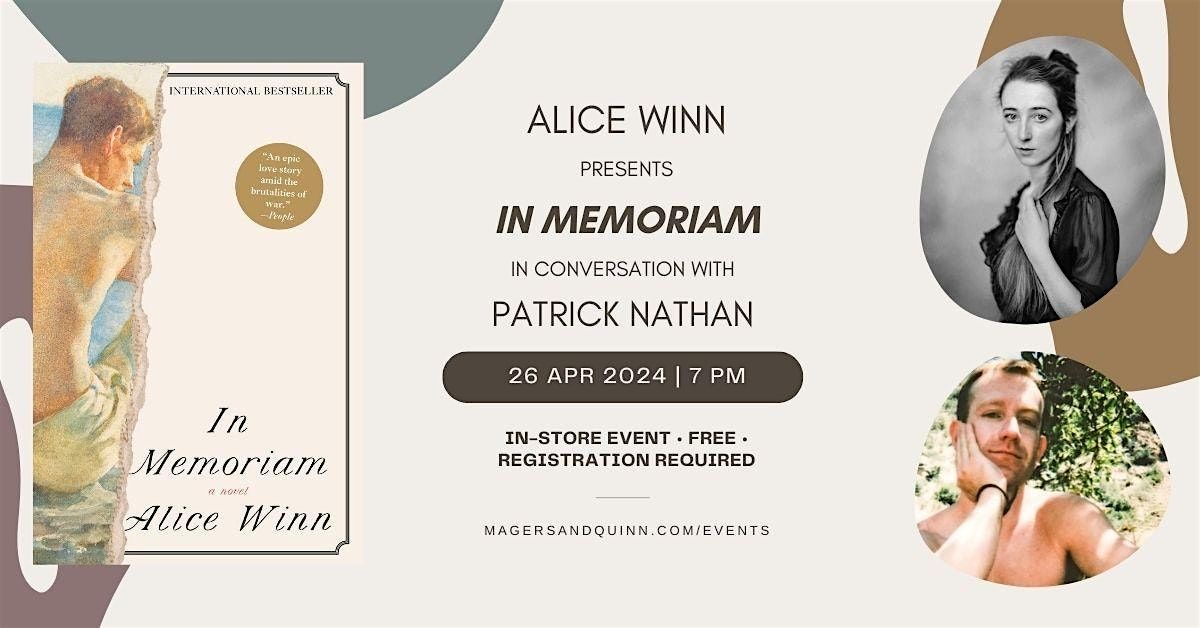 Alice Winn presents In Memoriam in conversation with Patrick Nathan