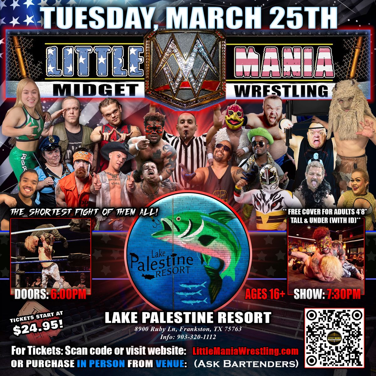 Frankston, TX - Micro-Wrestling All * Stars @ Lake Palestine Resort "The Shortest Fight of them all!