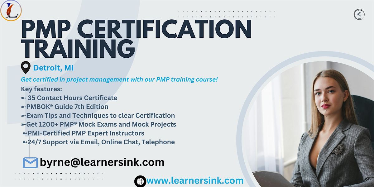 Confirmed 4 Day PMP exam prep workshop in Detroit, MI