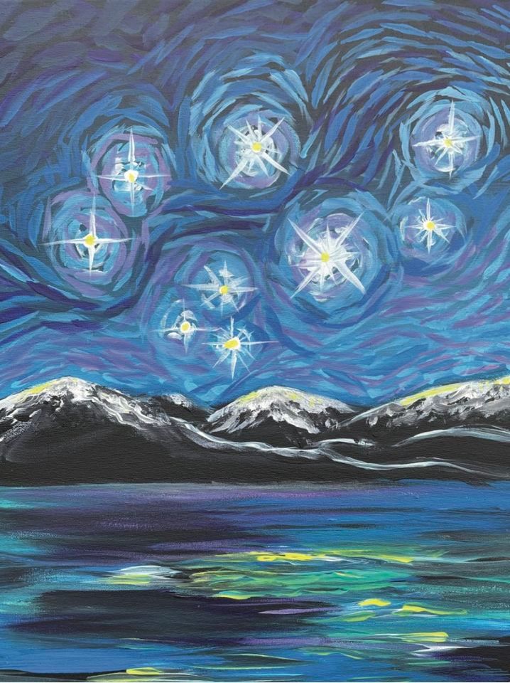 Dunedin Paint and Wine Night Matariki Stars, The Dish Cafe & Bar, Dunedin, 13 July 2023