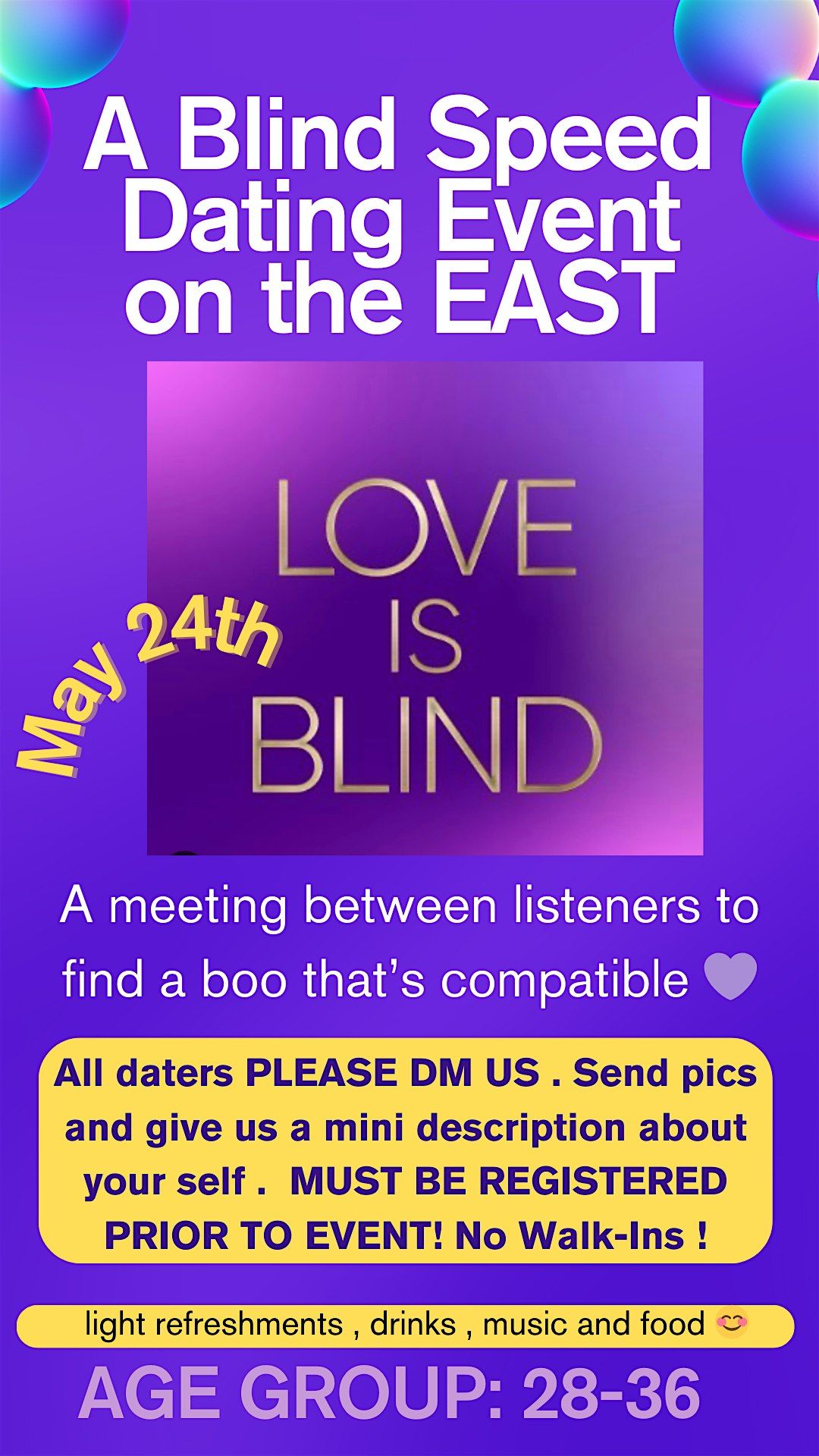 A LOVE IS BLIND MIXER AGES 28-35