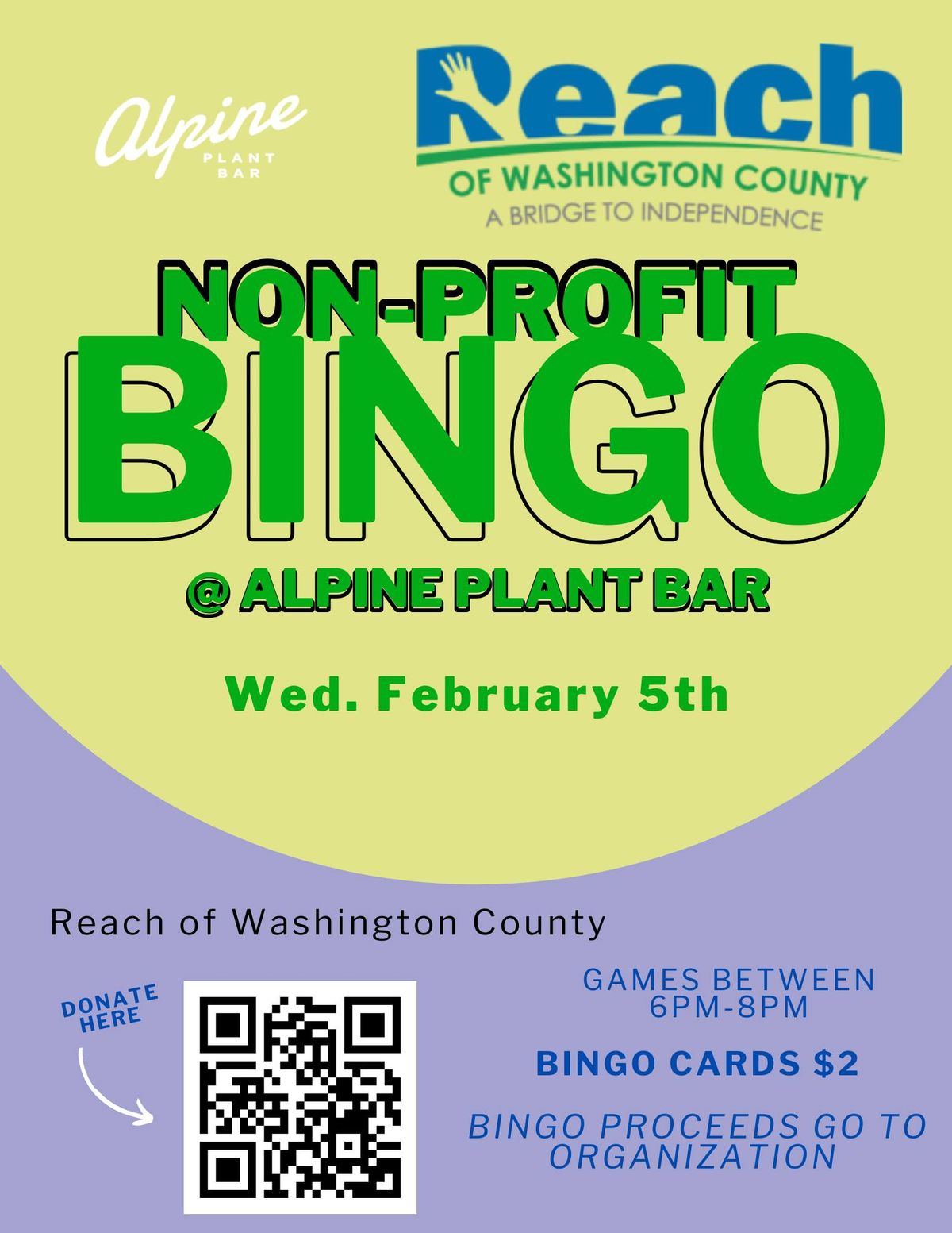 Non-Profit Bingo: Reach of Washington County