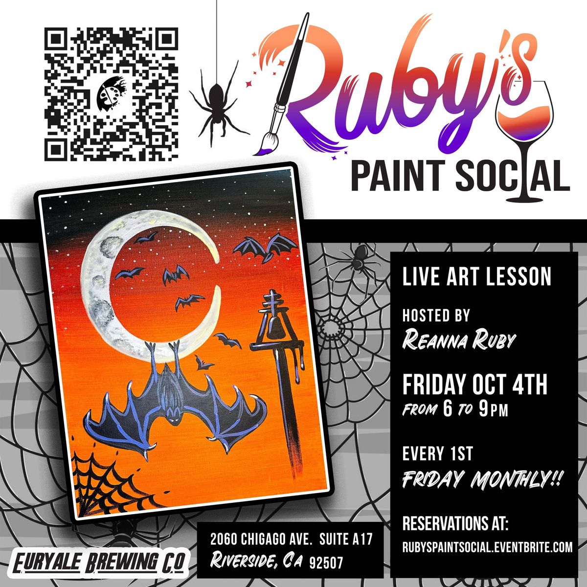 Paint n' Sip Party!! Bats in Riversidel!!