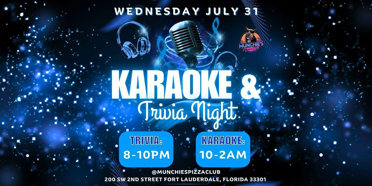 Game Show Trivia Karaoke Wednesdays at Munchie's Pizza Club