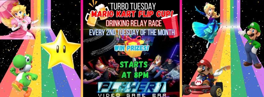 TURBO TUESDAY: Mario Kart Flip Cup Relay Race!