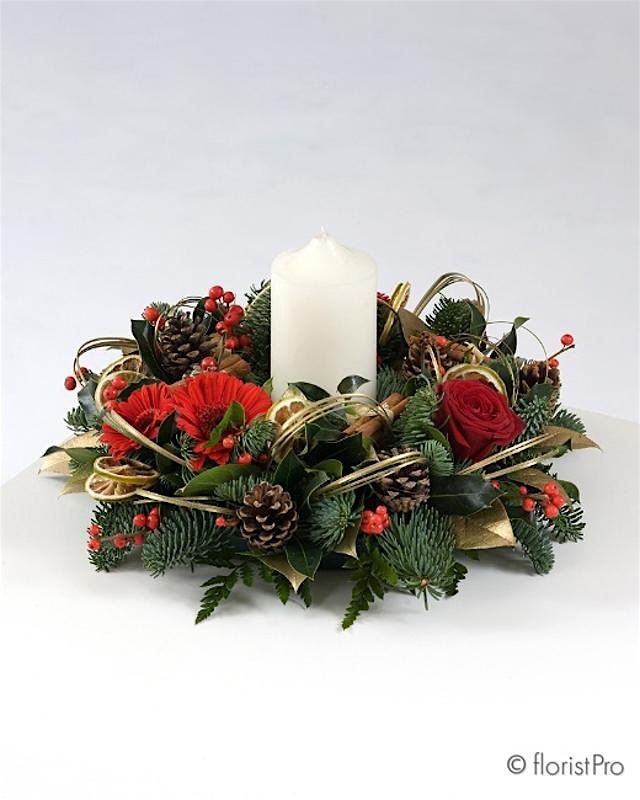 Christmas Table Centrepiece  Workshop with Cream & Browns Florist