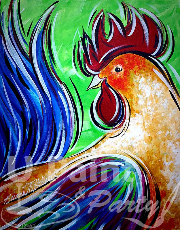 Canvas Paint: \u201cRowdy Rooster!\u201d