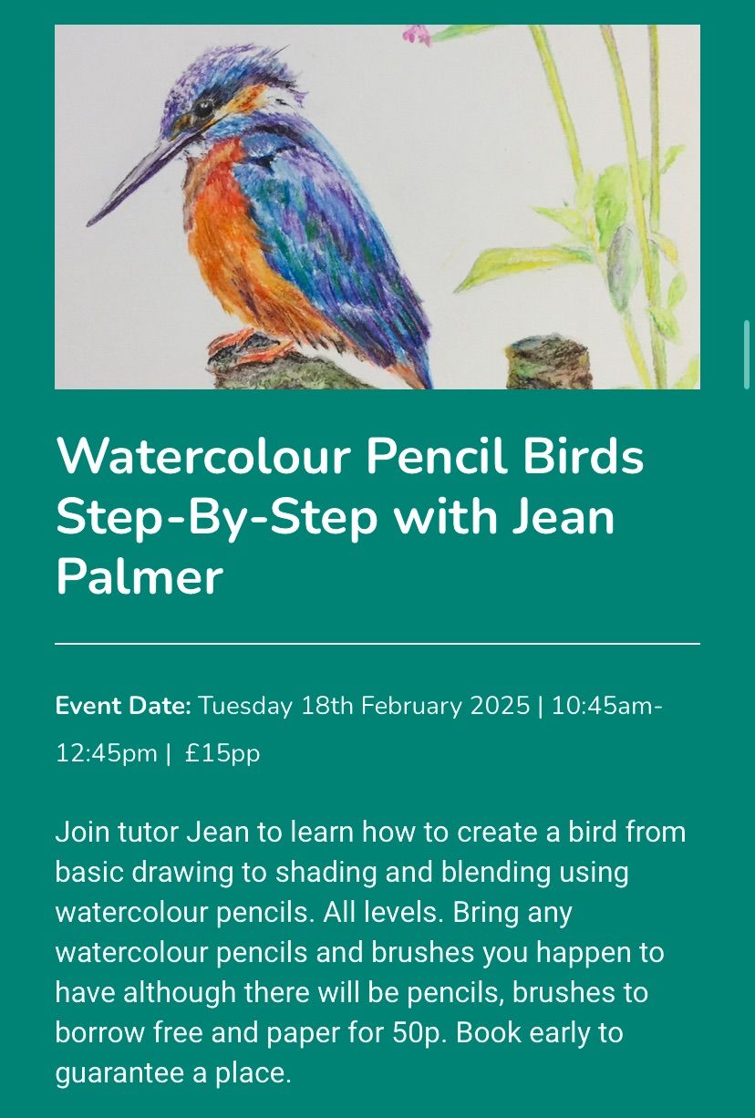 SOLD OUT. WATERCOLOUR PENCIL BIRDS \u00a315 Barton Grange