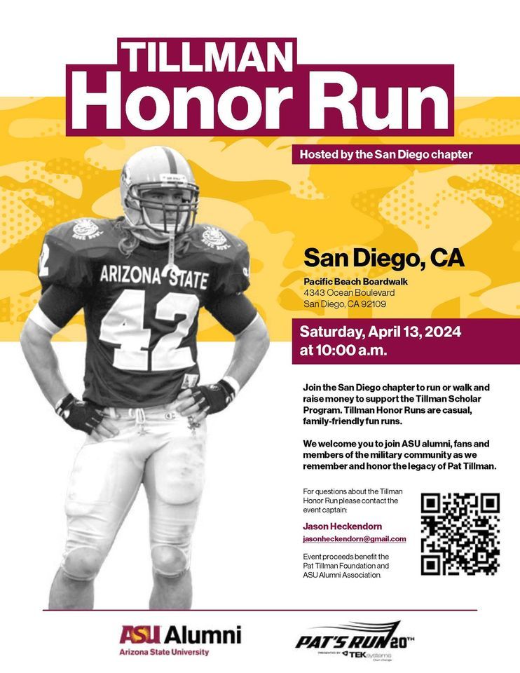Tillman Honor Run + After Party - San Diego