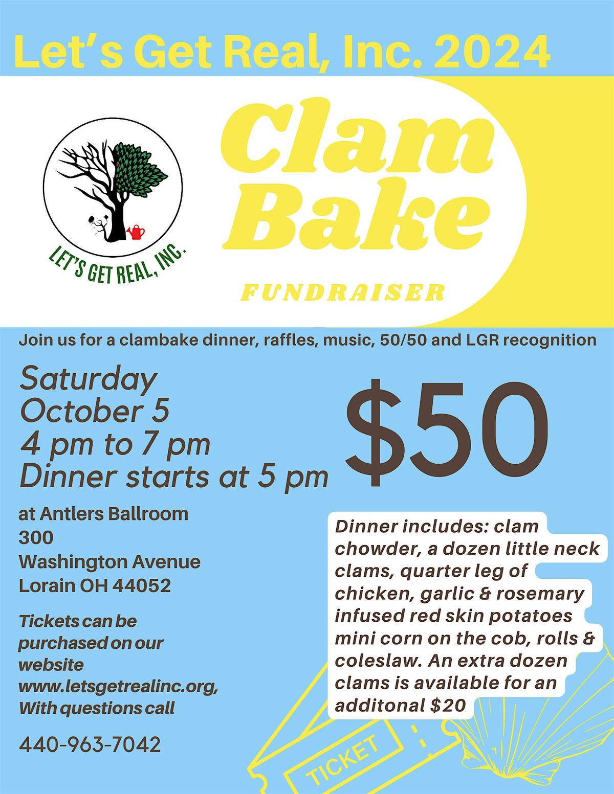 Let's Get Real, Inc. Clambake Fundraiser 2024