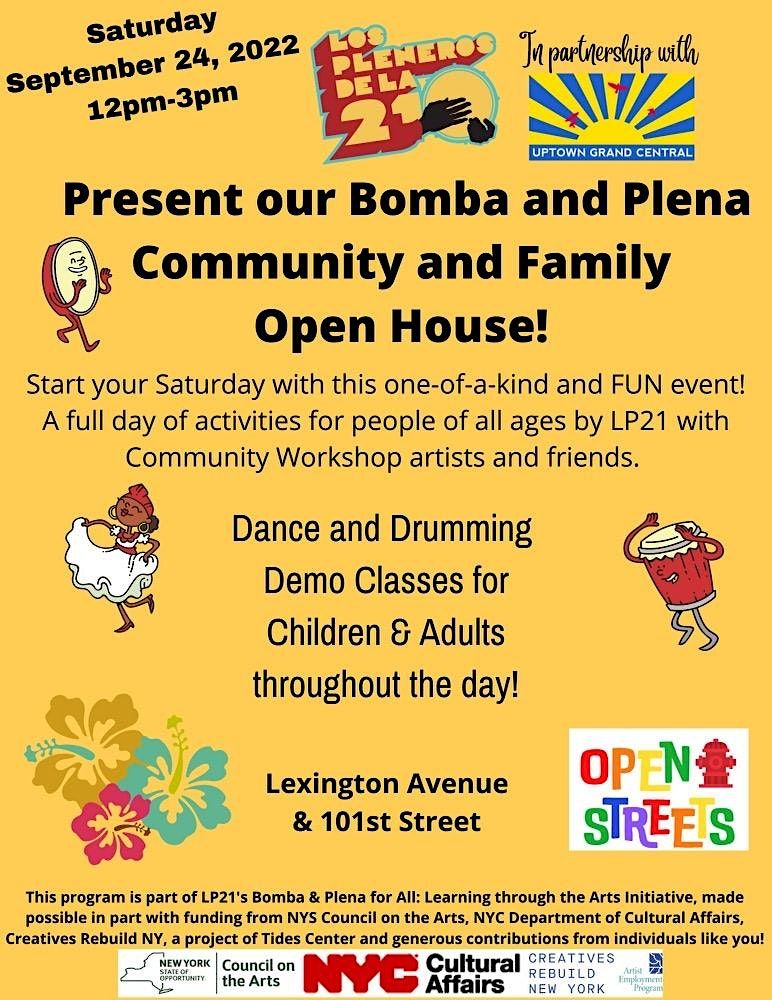 Bomba and Plena Community and Family Open House!