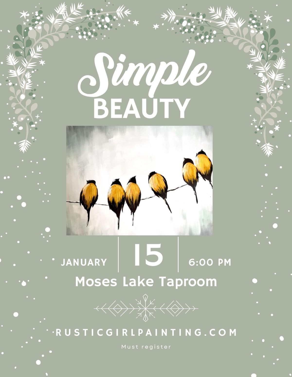 Simple Beauty Sip and Paint at the Taproom