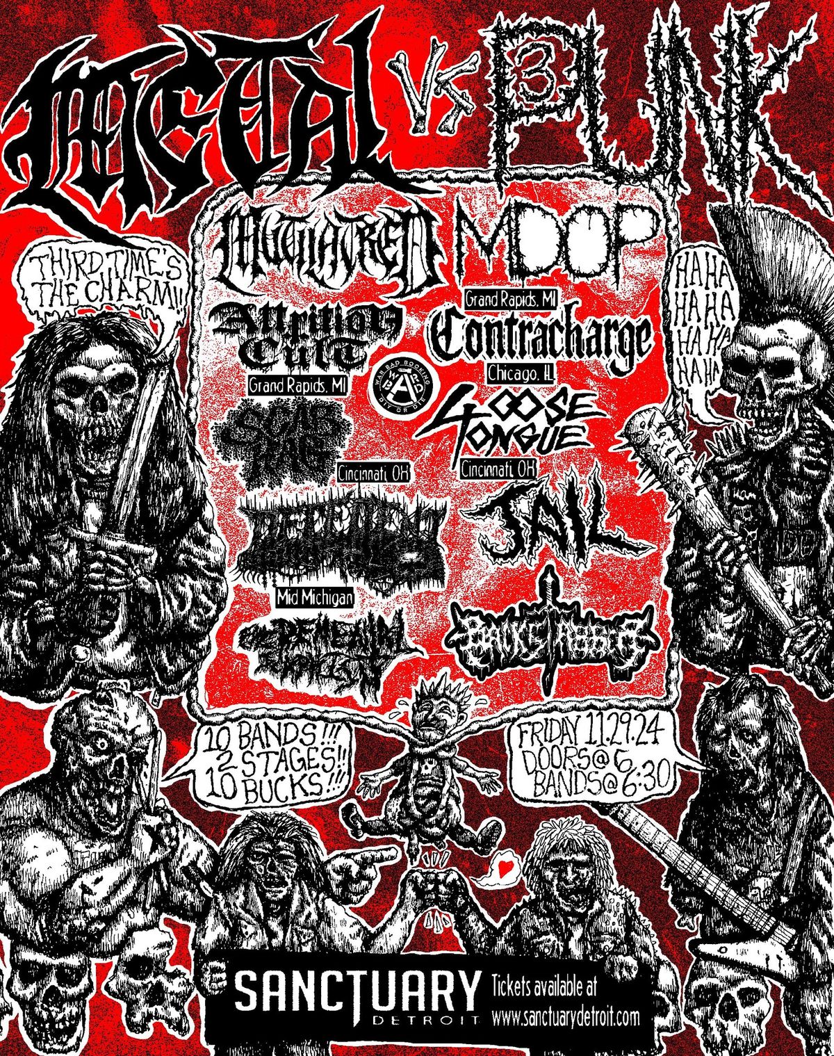 METAL VS PUNKS! Day 1 (10 bands, 2 stages!) at The Sanctuary 11\/29