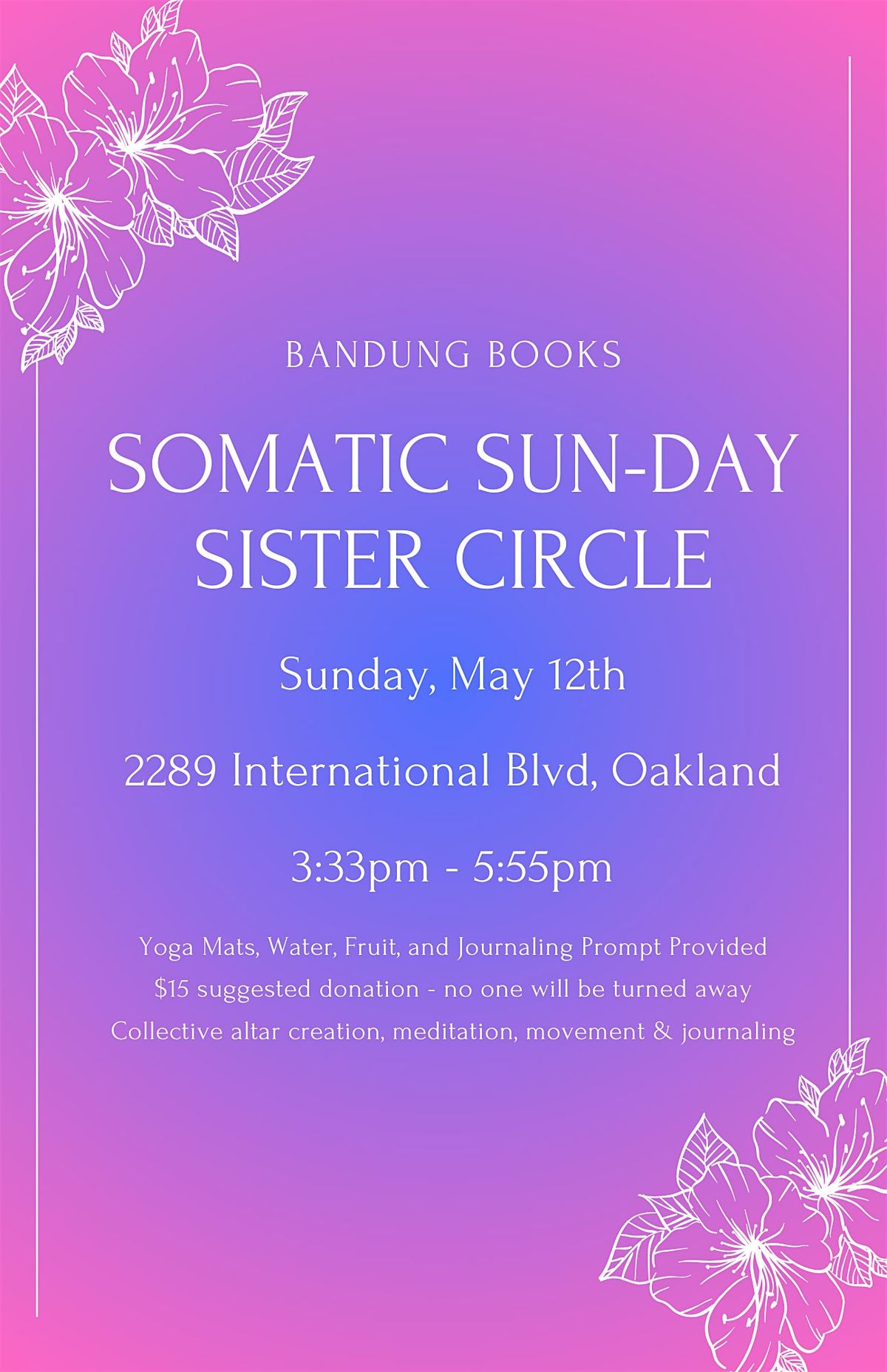 Somatic Sun-Day Sister Circle May 12, 2024