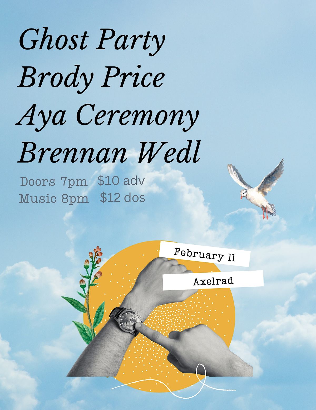 GHOST PARTY, BRODY PRICE, BRENNAN WEDL live at Axelrad Upstairs