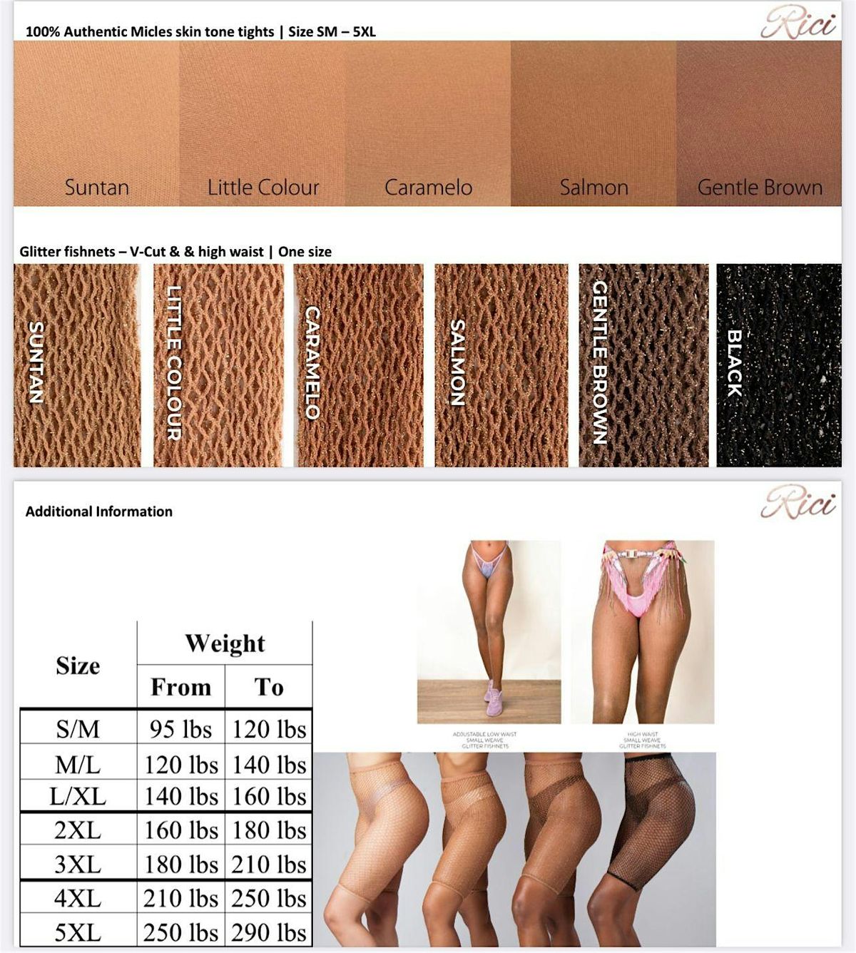 Authentic Micles Stockings & Glitter Fishnets by Rici Cosmetics