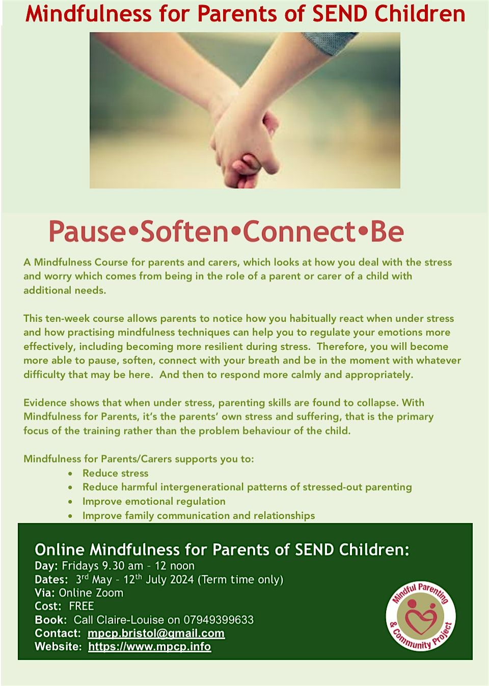 Online Mindfulness  for Parents of Children (SEND)