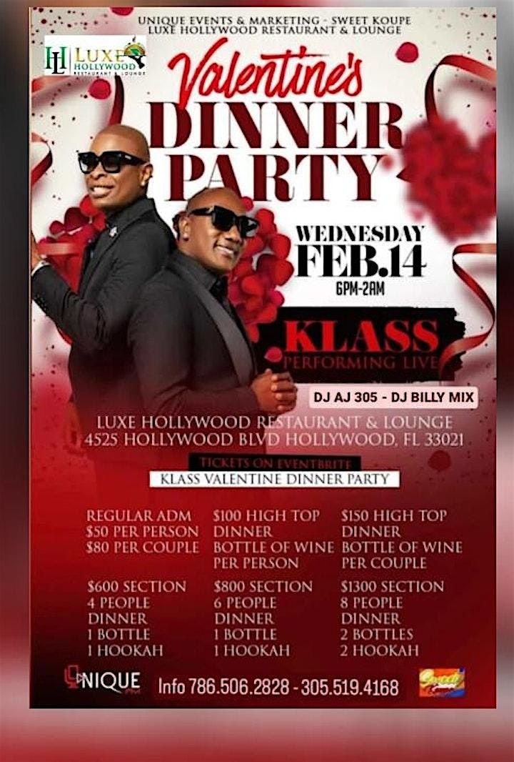 KLASS VALENTINES DINNER PARTY FEBUARY 14TH!!