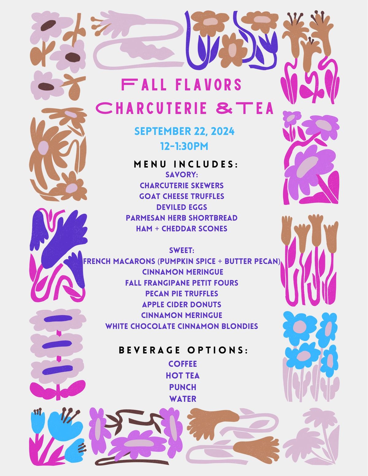 Fall Flavors Charcuterie + Tea Party