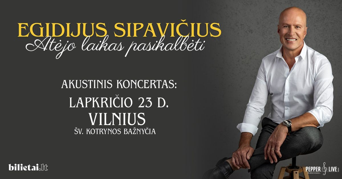 Egidijus Sipavi\u010dius: at\u0117jo laikas pasikalb\u0117ti | Akustinis koncertas | VILNIUS 