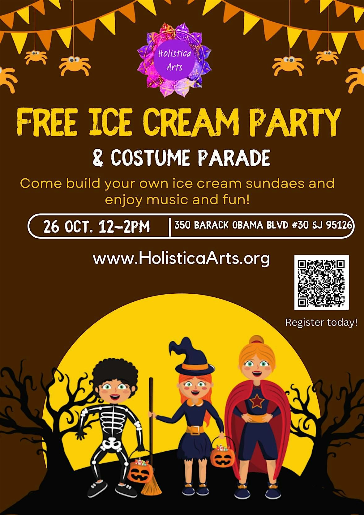 Free Halloween event! Build Ice Cream Sundaes & Costume Parade